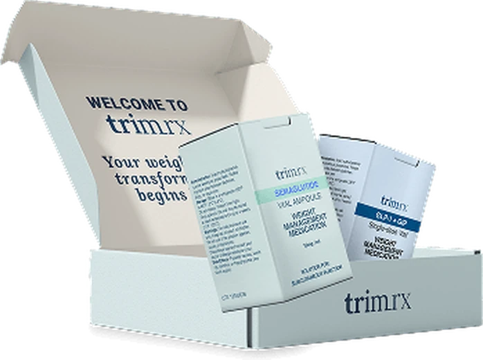 Opened shipping box containing medication cartons